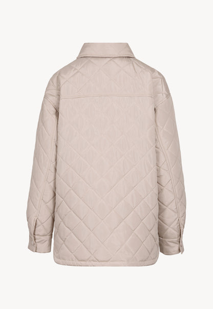 Beige oversized quilted women's jacket MARIN