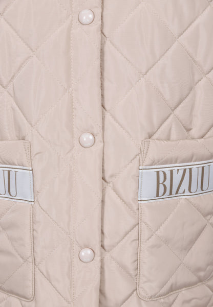 Beige oversized quilted women's jacket MARIN