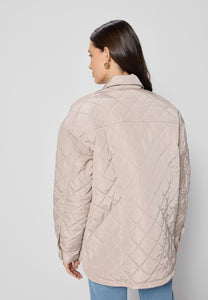 Beige oversized quilted women's jacket MARIN