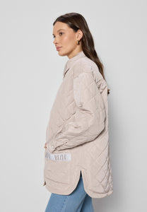 Beige oversized quilted women's jacket MARIN