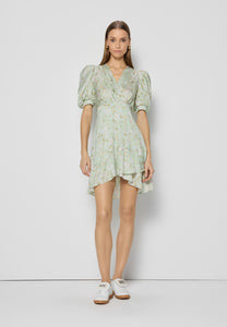 Mini floral dress with buff sleeves FORMOSA