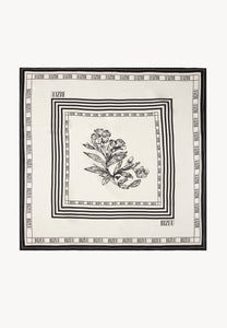 Silk scarf in author print ARIA white