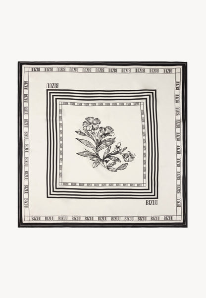 Silk scarf in author print ARIA white
