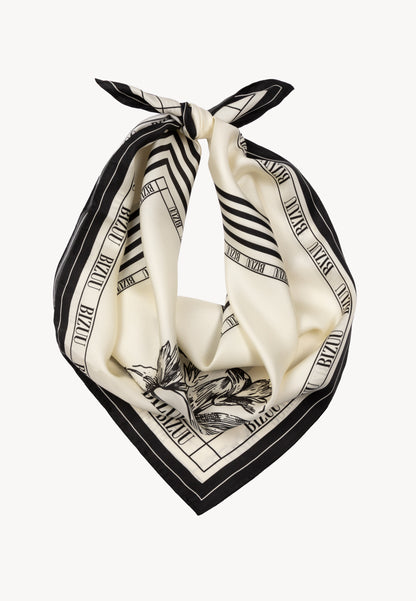 Silk scarf in author print ARIA white