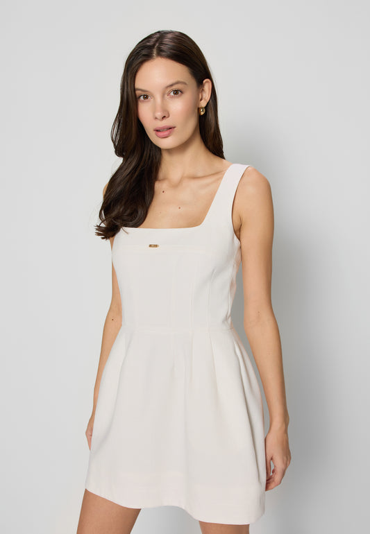 Fitted mini dress with cream cut NARBONA