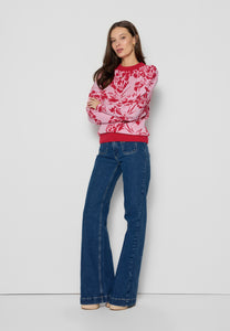 Pink sweater with round neckline FLORIA