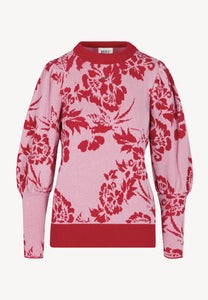 Pink sweater with round neckline FLORIA