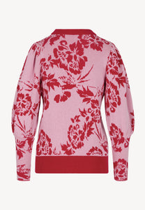 Pink sweater with round neckline FLORIA