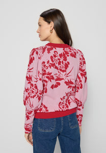 Pink sweater with round neckline FLORIA