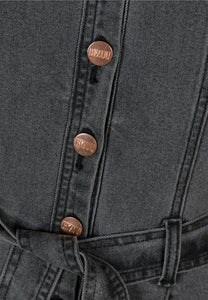 MENDINA gray denim jumpsuit