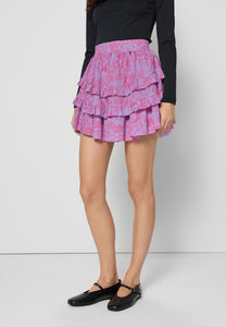 Purple mini skirt with ruffles OCTAVIA