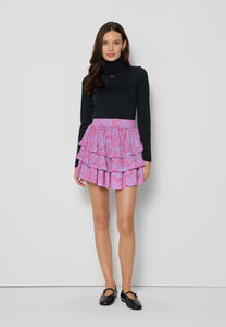 Purple mini skirt with ruffles OCTAVIA