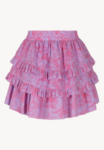 Purple mini skirt with ruffles OCTAVIA
