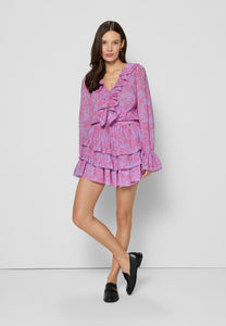 Purple mini skirt with ruffles OCTAVIA