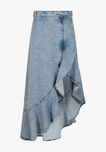 Denim skirt with ruffle NIIA blue