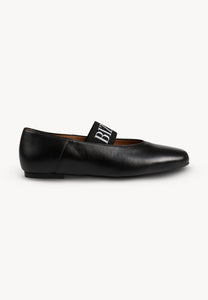 Black ballerinas with logoed rubber BEY