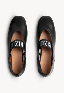 Black ballerinas with logoed rubber BEY