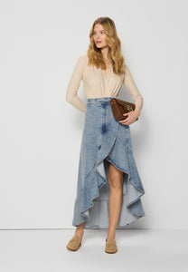 Denim skirt with ruffle NIIA blue