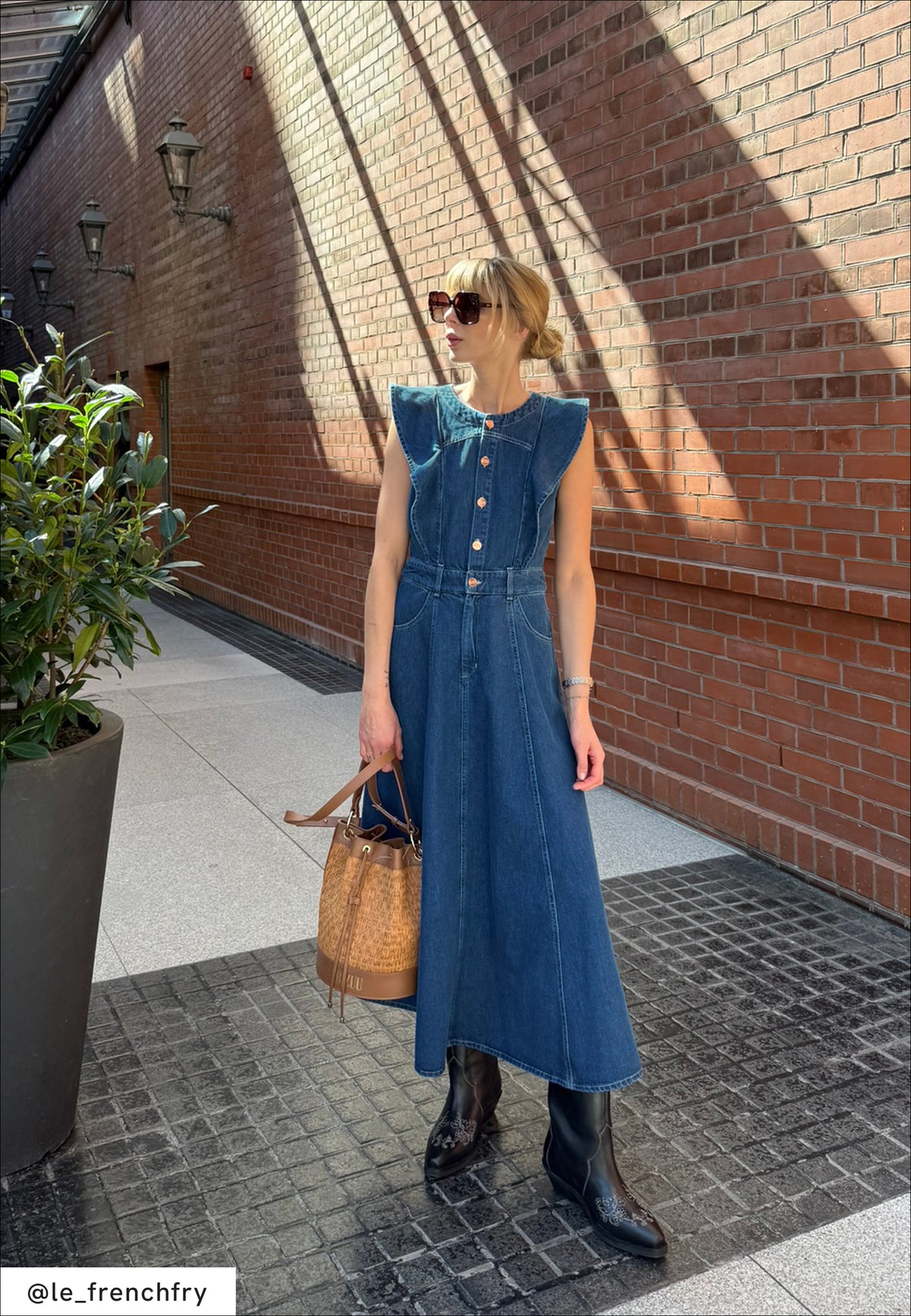 Midi denim dress AIDEN blue