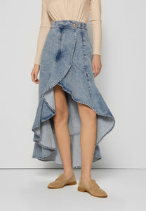 Denim skirt with ruffle NIIA blue