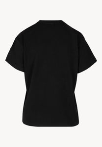 Black t-shirt with logo on sleeve TISHAM