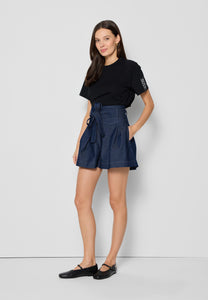 Black t-shirt with logo on sleeve TISHAM