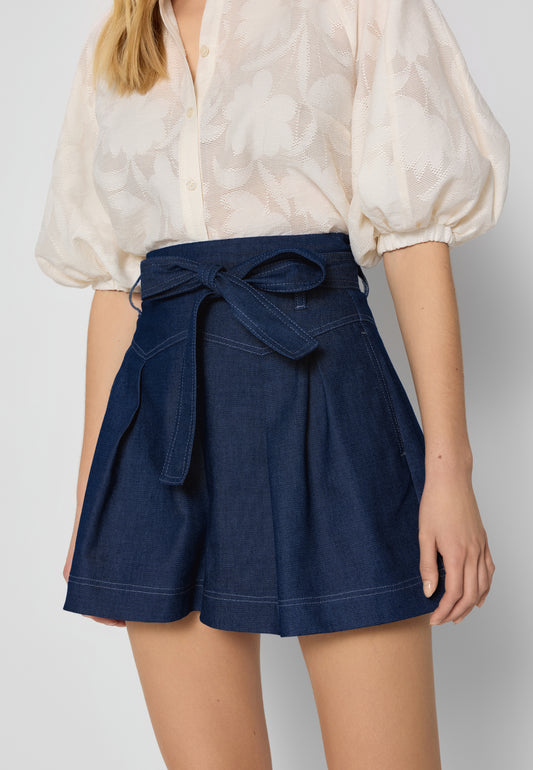 Denim shorts with wide legs KANDYS navy blue
