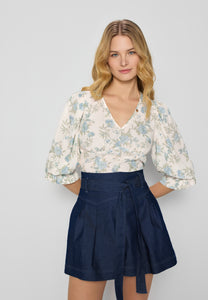 Denim shorts with wide legs KANDYS navy blue