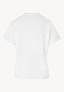 Cream t-shirt with logo on sleeve TISHAM