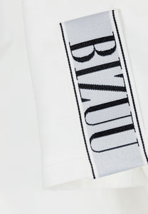Cream t-shirt with logo on sleeve TISHAM