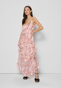 Maxi dress in floral print PATRICA beige