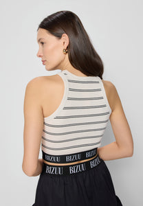 Short top with logoed elastic ALEXI cream