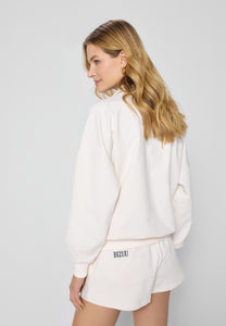 CHAMP cream sweatshirt with logo and collar