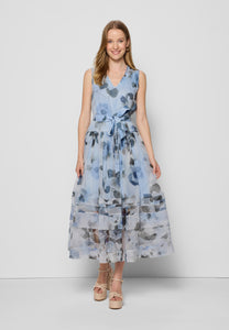 DIYA blue silk midi dress