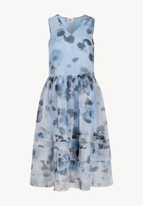DIYA blue silk midi dress
