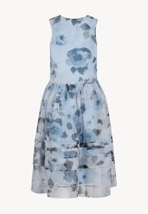 DIYA blue silk midi dress