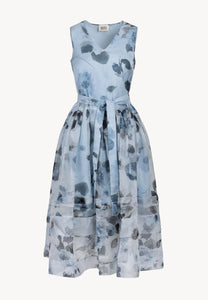 DIYA blue silk midi dress