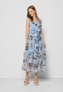 DIYA blue silk midi dress