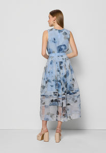 DIYA blue silk midi dress