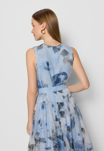 DIYA blue silk midi dress