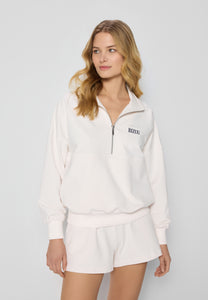 CHAMP cream sweatshirt with logo and collar