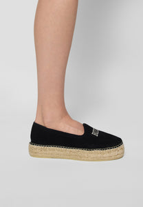 Black espadrilles with Bizuu logo AYLA