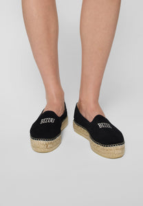 Black espadrilles with Bizuu logo AYLA