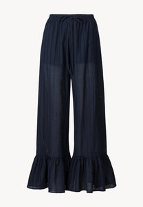 Cotton pants in English embroidery LAVENDOU navy blue