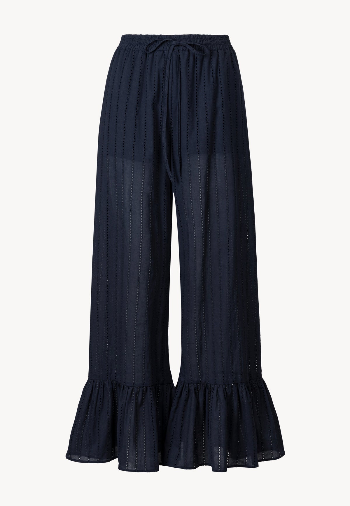 Front of navy blue pants with English embroidery LAVENDOU.