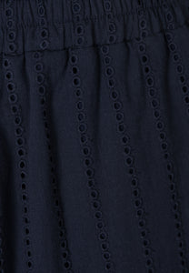 Cotton pants in English embroidery LAVENDOU navy blue