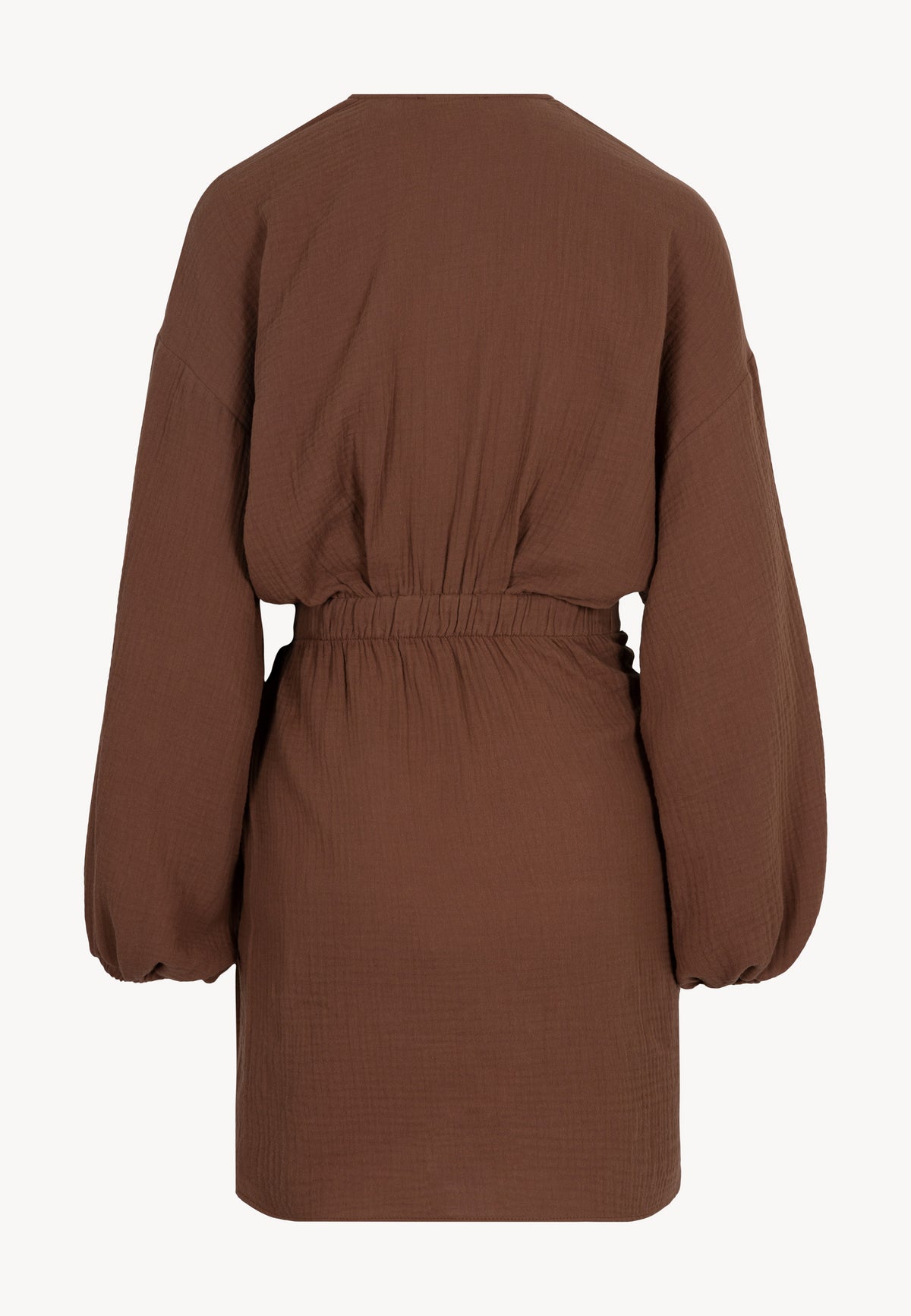 The back of a brown muslin dress MOULINS.