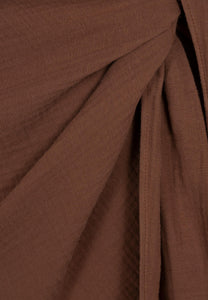 Brown mini dress in organic cotton MOULINS