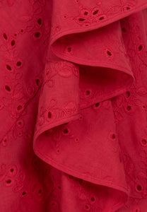 Red dress tied at the waist MONARDA
