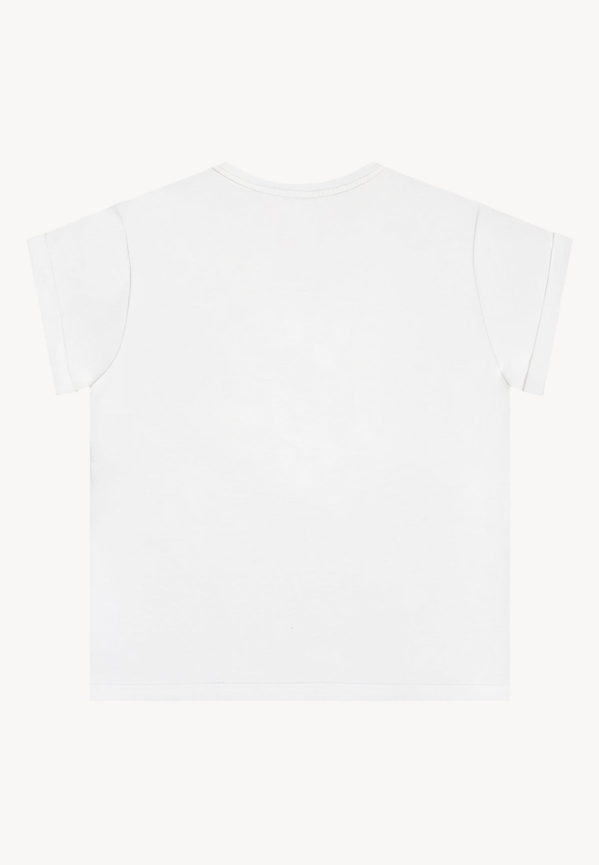 The back of the cream MIRADO T-shirt.